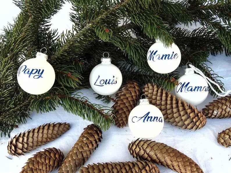Personalisierte Weihnachtskugel, Personalisierung mit Worten, erste Weihnachtskugel, mein erstes Weihnachten, mein 1. Weihnachten, Weihnachtsdekoration, Weihnachtsbaum