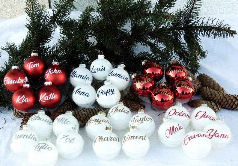 Personalisierte Weihnachtskugel, Personalisierung mit Worten, erste Weihnachtskugel, mein erstes Weihnachten, mein 1. Weihnachten, Weihnachtsdekoration, Weihnachtsbaum