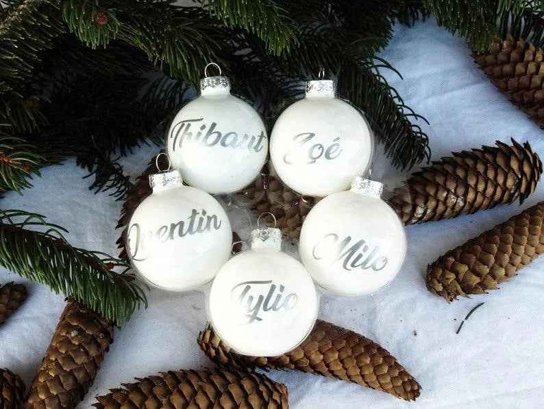 Personalisierte Weihnachtskugel, Personalisierung mit Worten, erste Weihnachtskugel, mein erstes Weihnachten, mein 1. Weihnachten, Weihnachtsdekoration, Weihnachtsbaum