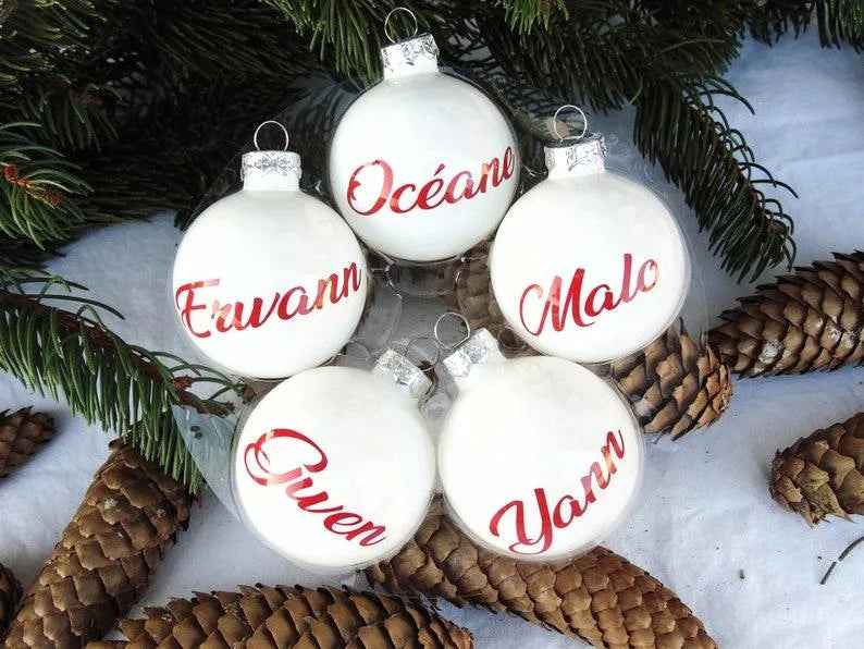 Personalisierte Weihnachtskugel, Personalisierung mit Worten, erste Weihnachtskugel, mein erstes Weihnachten, mein 1. Weihnachten, Weihnachtsdekoration, Weihnachtsbaum