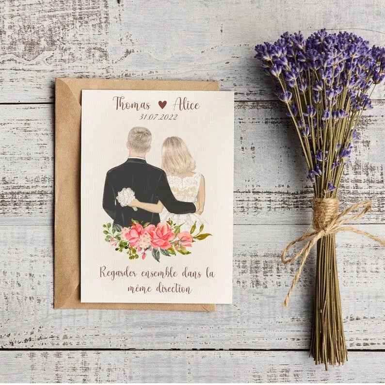 Fiance gift customizable card, gift for future groom, pretty words card, customizable text, boho, bohemian, theme, theme