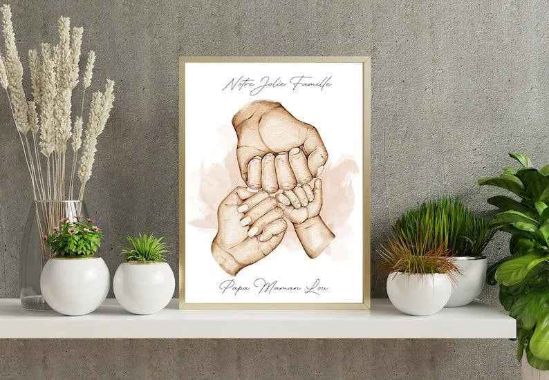 Personalized family poster, A4-A5-A6 format, without frame, dad gift, mom gift, family portrait, inexpensive personalized gift