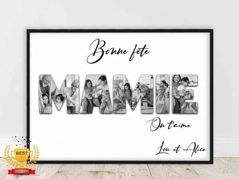 Gift for man, gift for woman, Personalized poster with word in photography, a4 or a3 format, optional frame