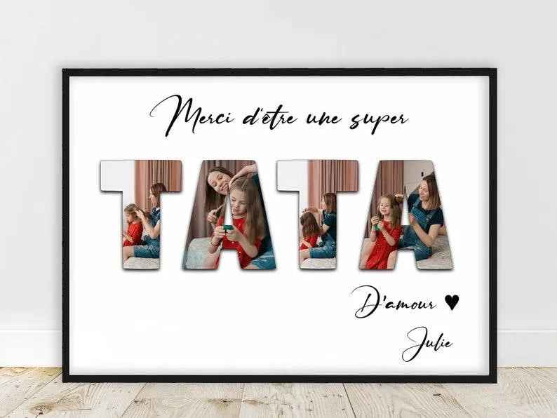 Gift for man, gift for woman, Personalized poster with word in photography, a4 or a3 format, optional frame