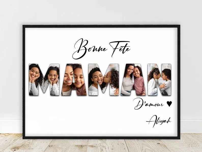 Mother's Day gift / PROMO/ Personalized word photo poster, Happy Mother's Day poster, customizable text and recipient