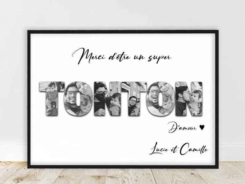 Gift for man, gift for woman, Personalized poster with word in photography, a4 or a3 format, optional frame