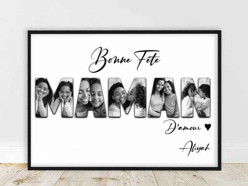 Mother's Day gift / PROMO/ Personalized word photo poster, Happy Mother's Day poster, customizable text and recipient