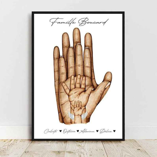 Cadeau de naissance, affiche famille, affiche A4 sans cadre, personnalisation totale, cadeau pour homme, cadeau pour femme, décoration mur