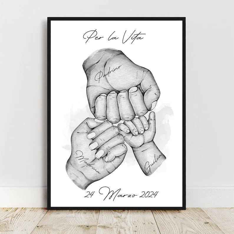 poster personalizzato, regalo per padrino, regalo per madrina, richiesta padrino, richiesta madrina, testo personalizzabile