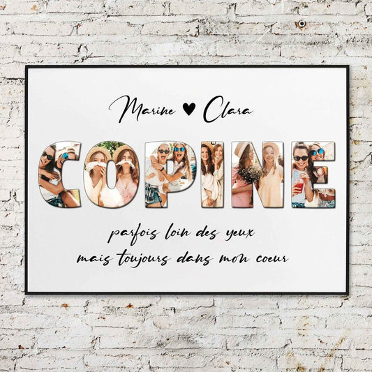 Affiche photos mot personnalisable, affiche joli mot avec photos, Affiche BBF, Affiche Sœur, Affiche Amie, Affiche Copine, Affiche Sister