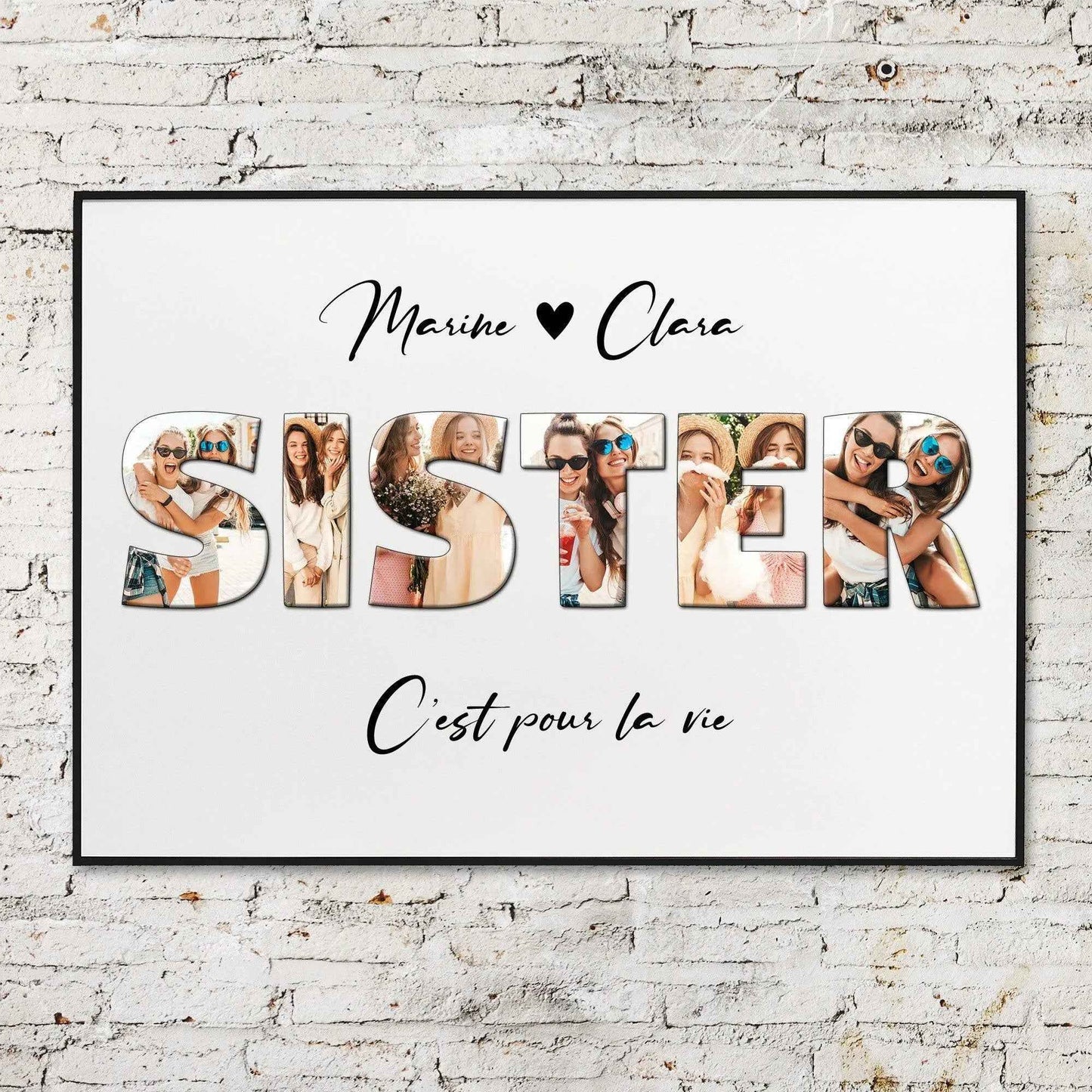 Affiche photos mot personnalisable, affiche joli mot avec photos, Affiche BBF, Affiche Sœur, Affiche Amie, Affiche Copine, Affiche Sister
