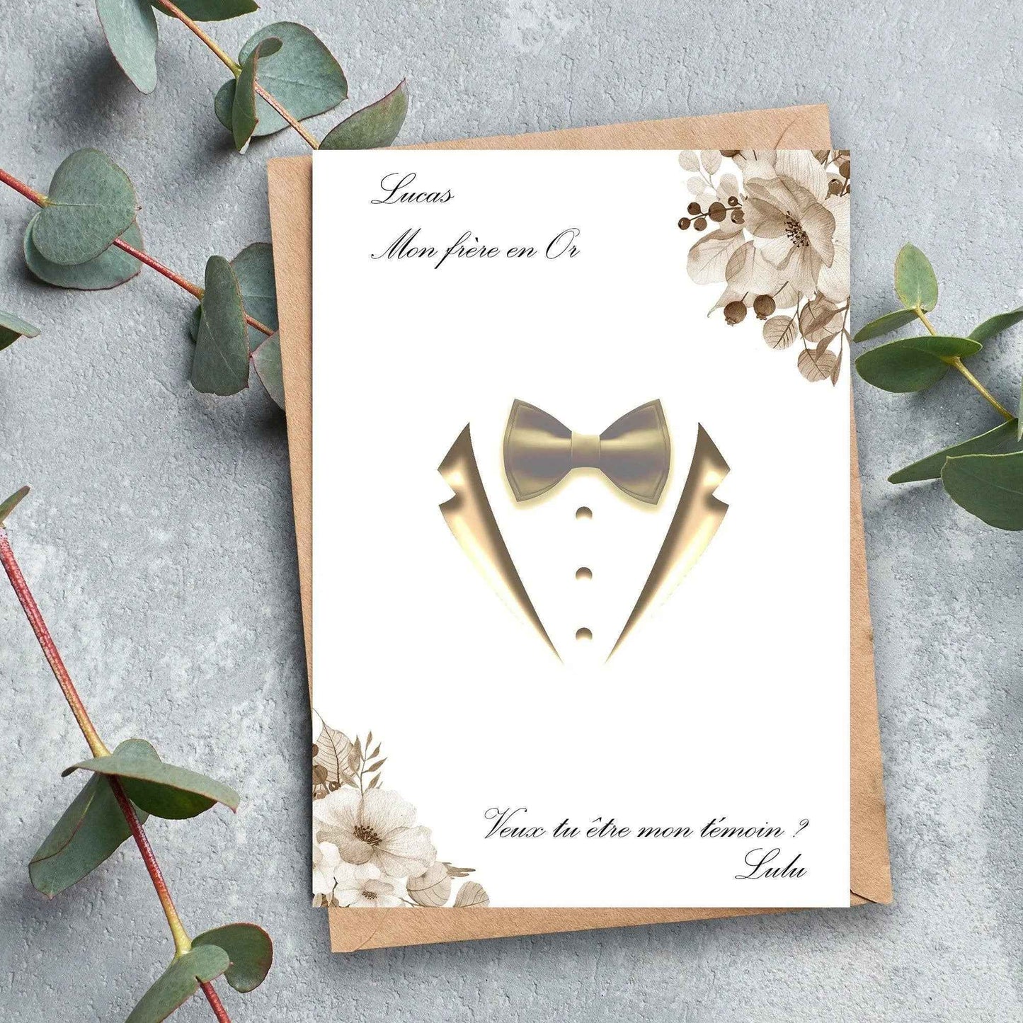 Carte Demande témoin, Couleur et texte personnalisables, annonce mariage, veux tu être mon témoin, veux tu être mon garçon d'honneur