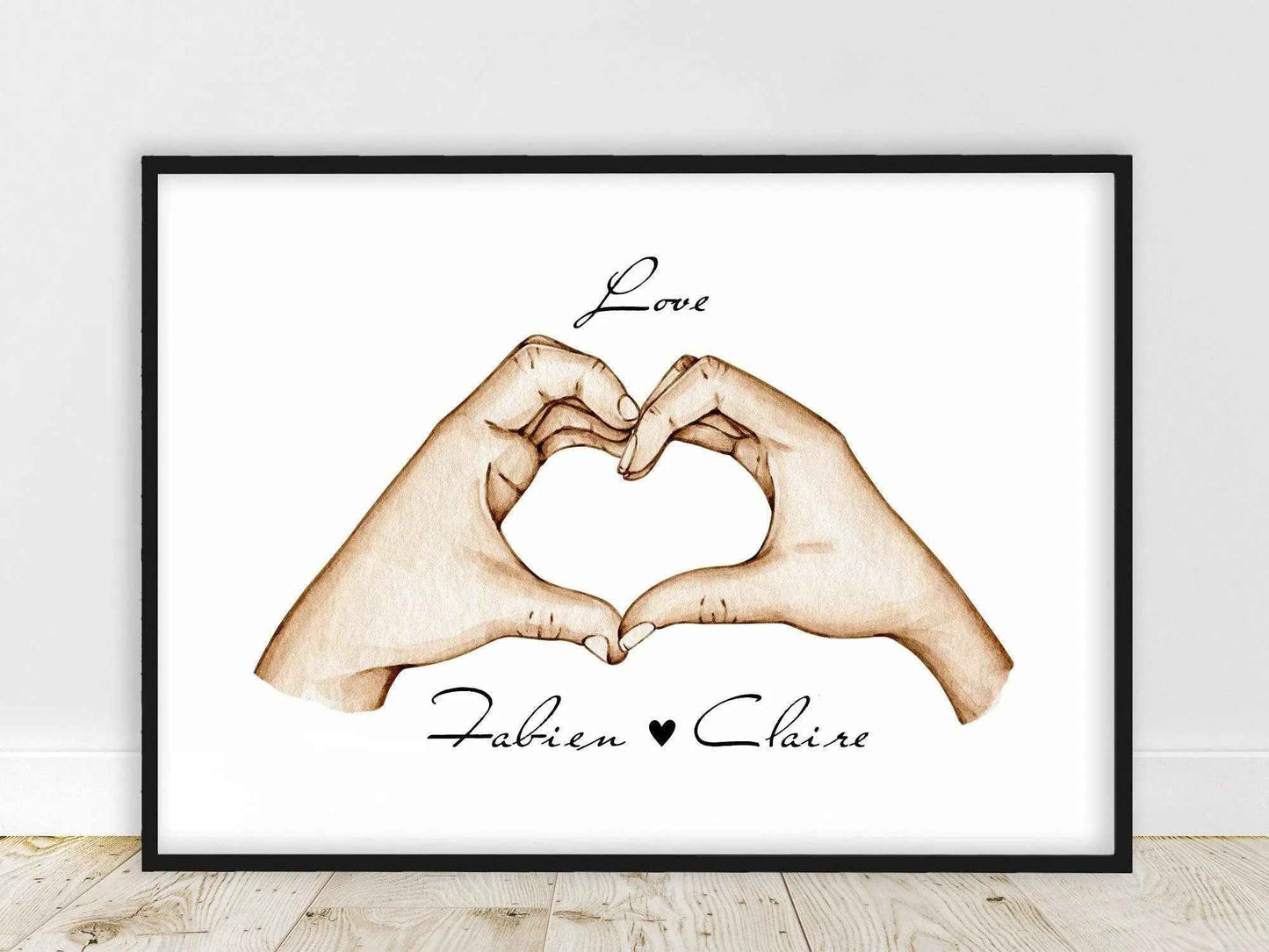 Portrait personnalisé, affiche Couple Love, texte et couleur personnalisable, amour couple, cadeau pour couple, cadeau pour amoureux