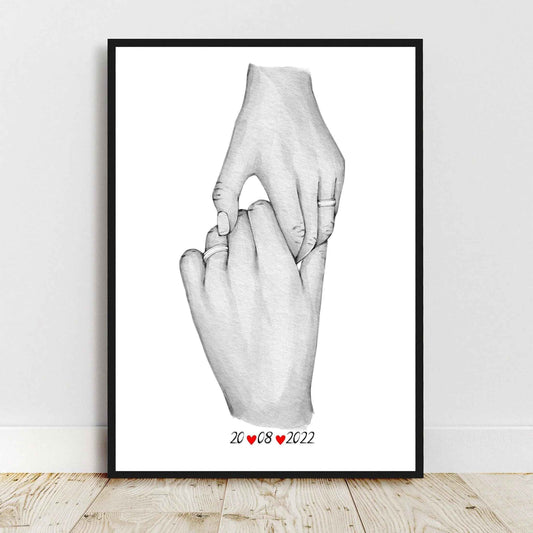 Portrait personnalisé, Affiche Couple Mariage, texte et couleur personnalisable, cadeau pour couple, cadeau pour amoureux