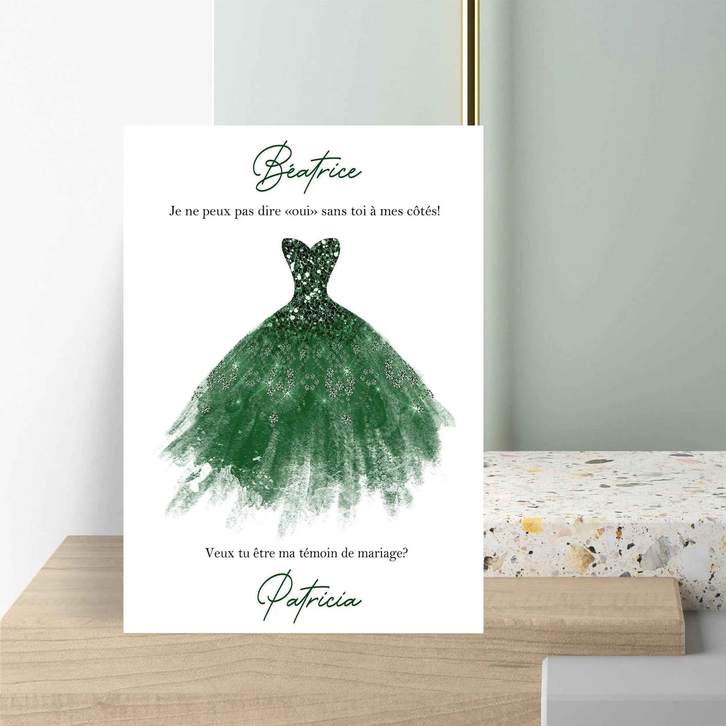 Carte Demande témoin, annonce mariage, Couleur et texte personnalisables, veux tu être ma témoin, veux-tu être ma demoiselle d'honneur