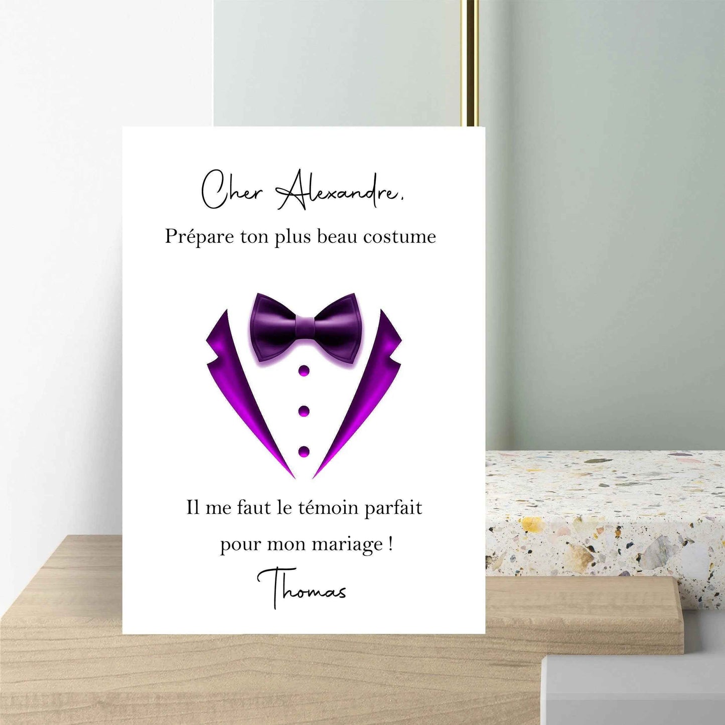 Carte demande témoin homme et ou femme, jolie annonce mariage, Couleur|texte personnalisables, mon garçon d'honneur, veux tu être mon témoin