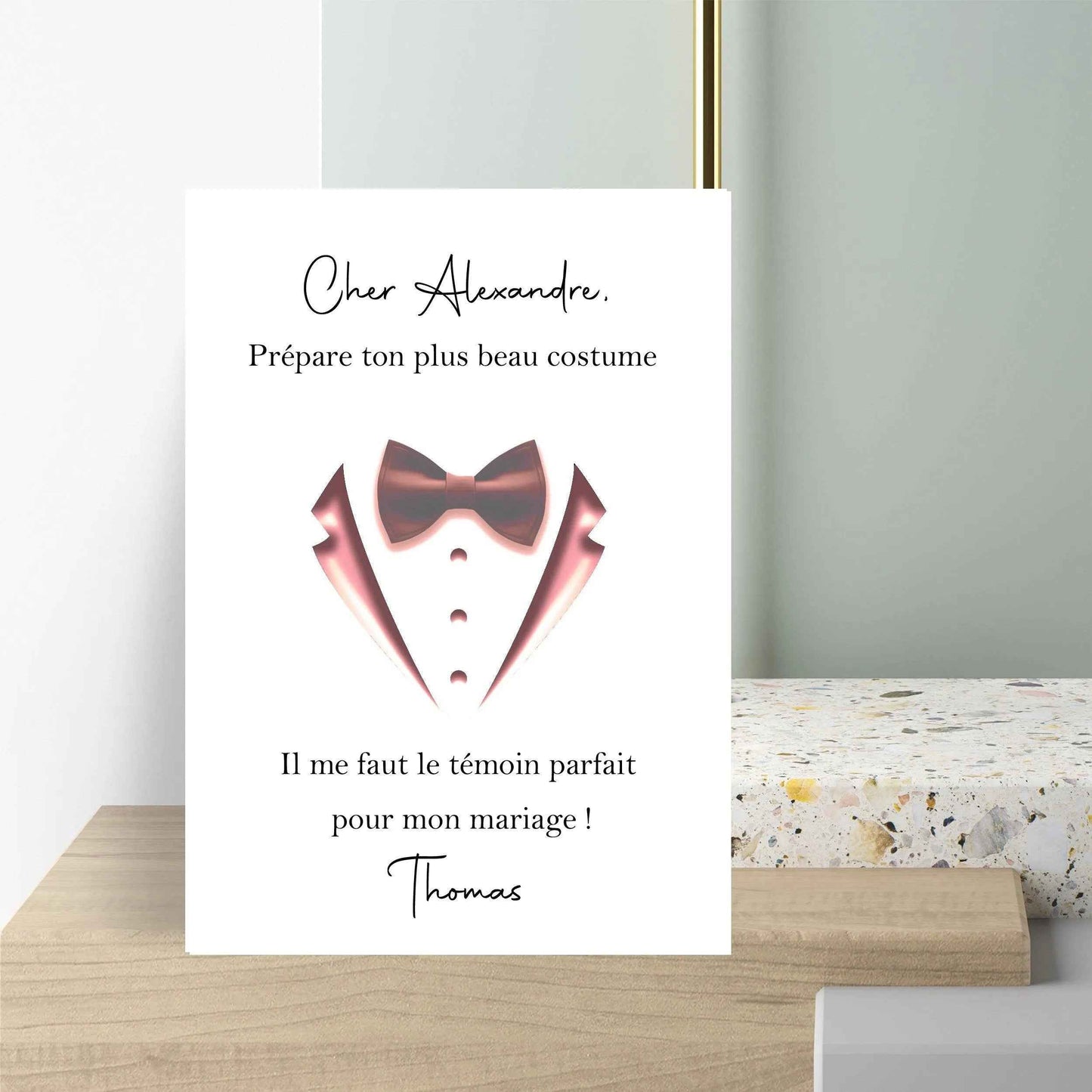 Carte Demande témoin, annonce mariage, Couleur et texte personnalisables, veux tu être mon témoin, veux-tu être mon garçon d'honneur