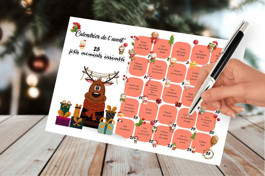 Calendrier de l'Avent à Gratter Personnalisé – Amusez-vous en Famille jusqu'à Noël - Fabrication Française - Livraison Rapide