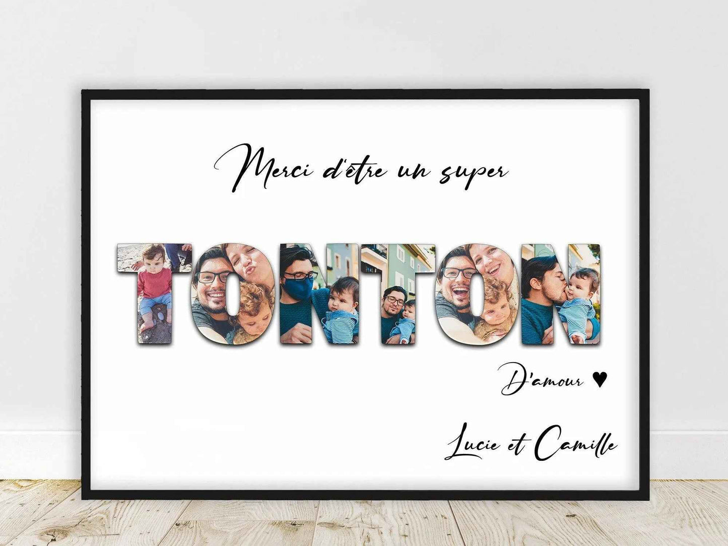 Cadeau pour papy, Affiche photos mot personnalisé, affiche joli mot avec photos, bonne fête papy, Affiche Papy, Affiche Mamie