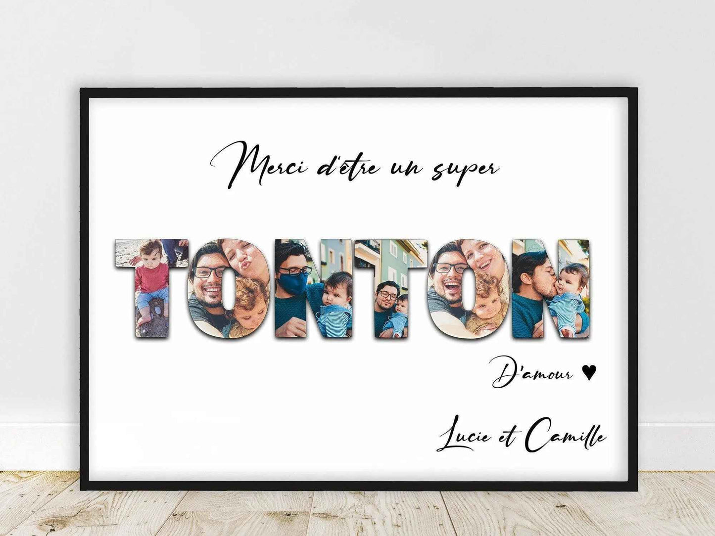 cadeau pour Papy, Affiche photos mot personnalisé, affiche joli mot avec photos, Affiche Famille, Affiche papy petits enfants enfant