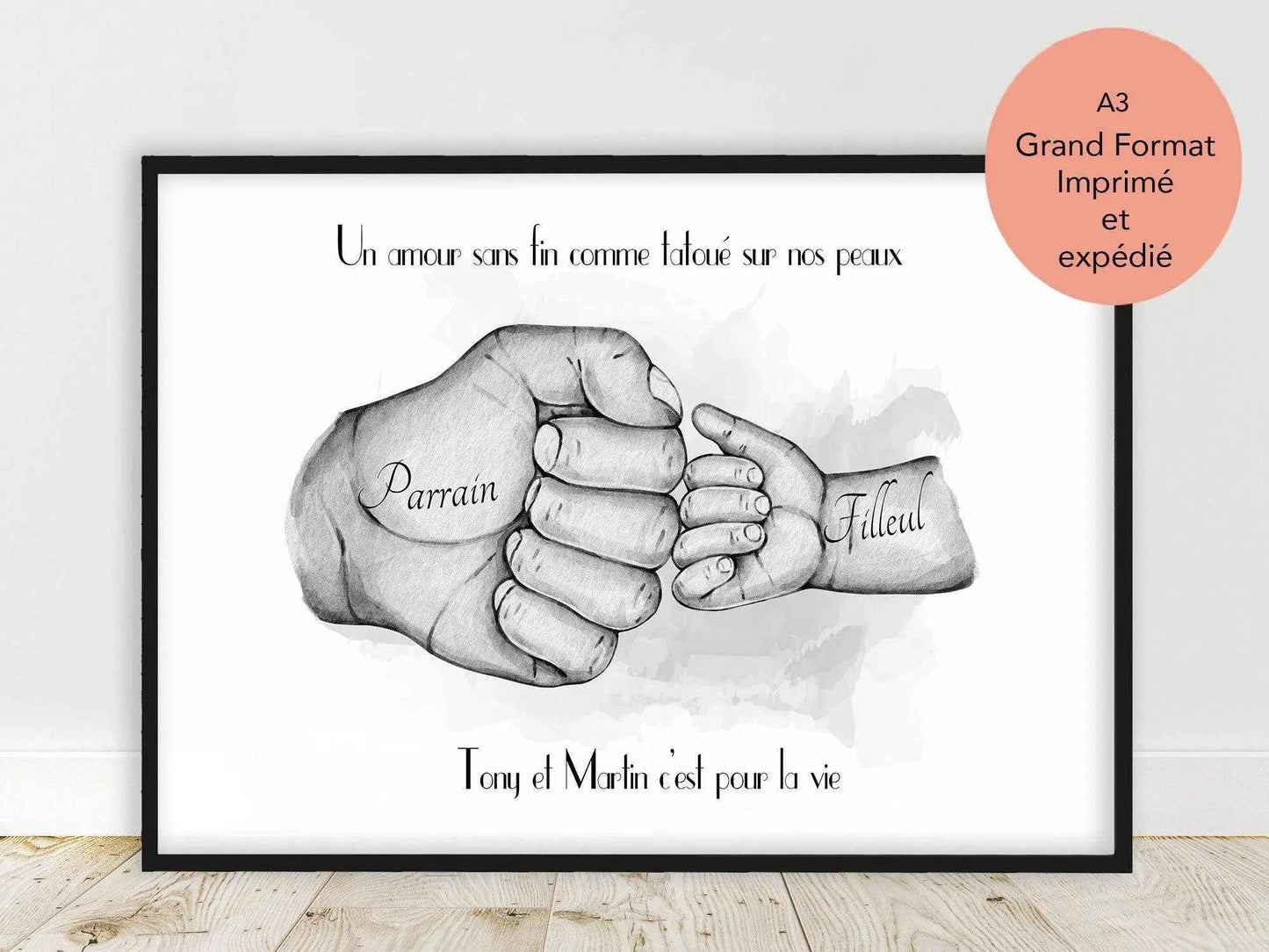 Affiche Personnalisée pour Papa - Cadeau Fête des Pères - Création Française, Expédition Rapide, Format au Choix