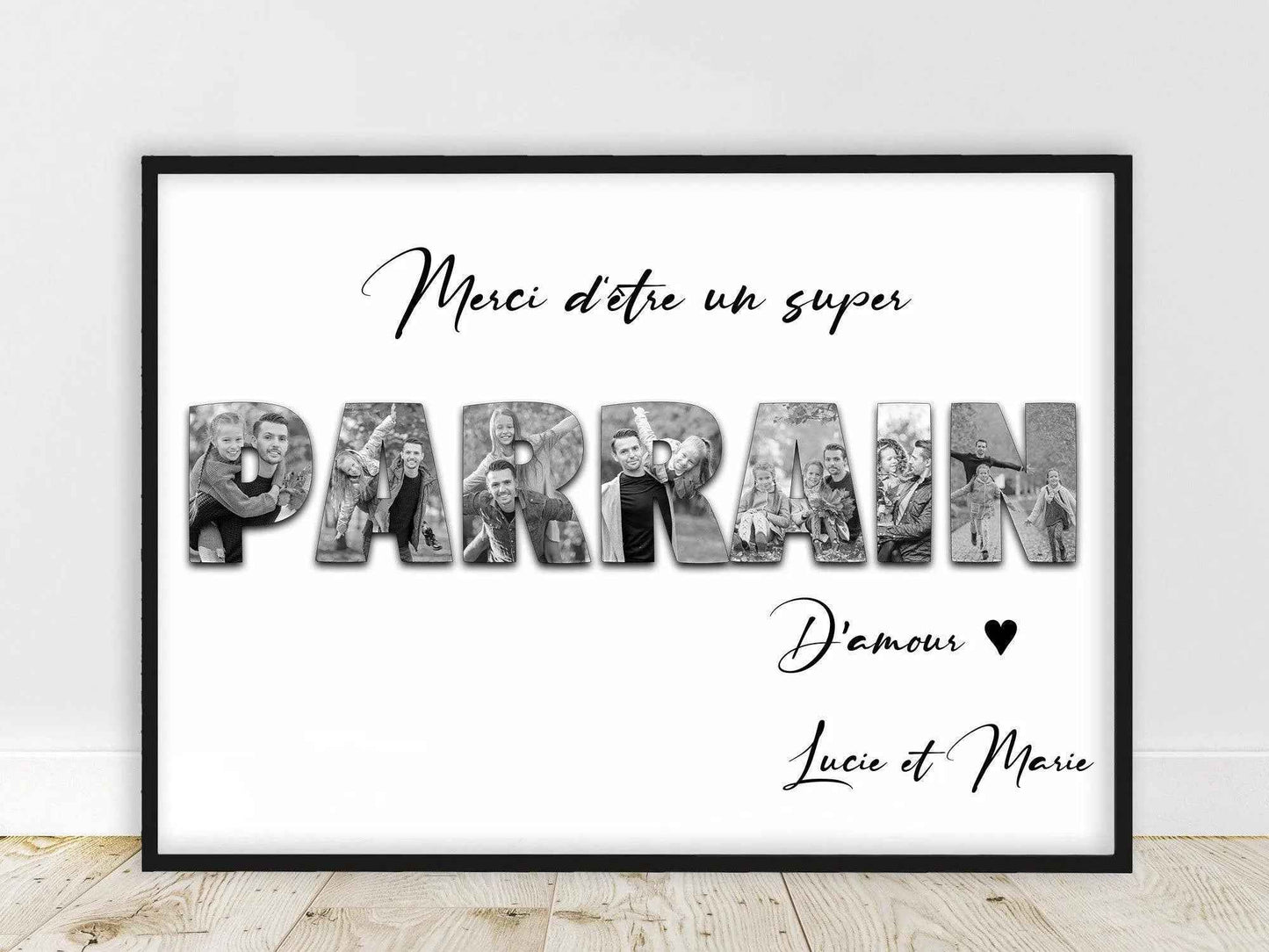 cadeau pour Papy, Affiche photos mot personnalisé, affiche joli mot avec photos, Affiche Famille, Affiche papy petits enfants enfant
