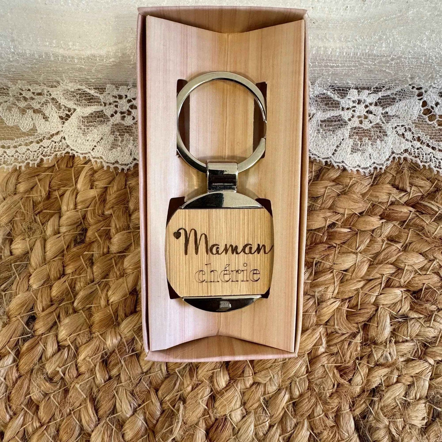 Porte-clés Personnalisés en Bois - Produit Français - Idée Cadeau Papa - Idée Cadeau Maman - Cadeaux Personnalisés Parents - Gravure - Clefs