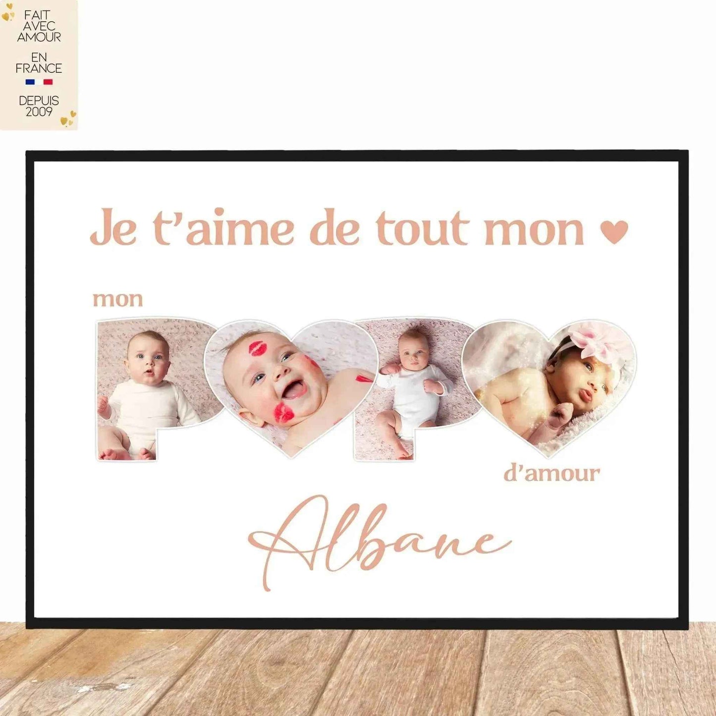 3 Personalized Posters - A4 Format - French Gift - Skin Color and Text - Personalized Gift Idea - Family hand in hand