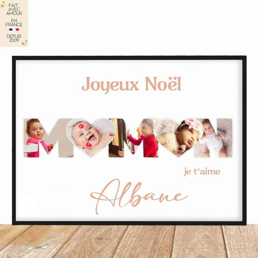 Affiche personnalisée avec photo bébé, enfant - Idée cadeau pour Maman - Fait Main en France - numérique ou imprimée - A4 ou A3