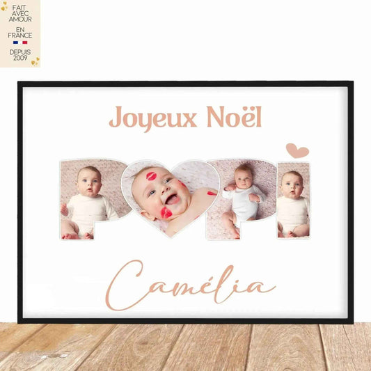 Affiche personnalisée photo - Cadeau de Noël Papi - Numérique ou Imprimée - Made in France