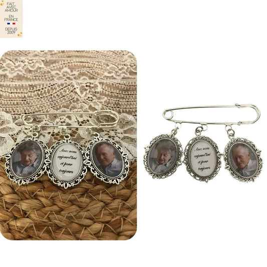 Bijou médaillon personnalisé pour cérémonie de mariage.