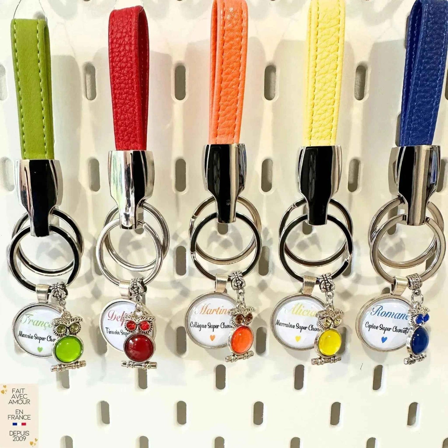 Porte-clés Personnalisable Simili Cuir - Cadeau pour femme ou homme - Fabrication Française