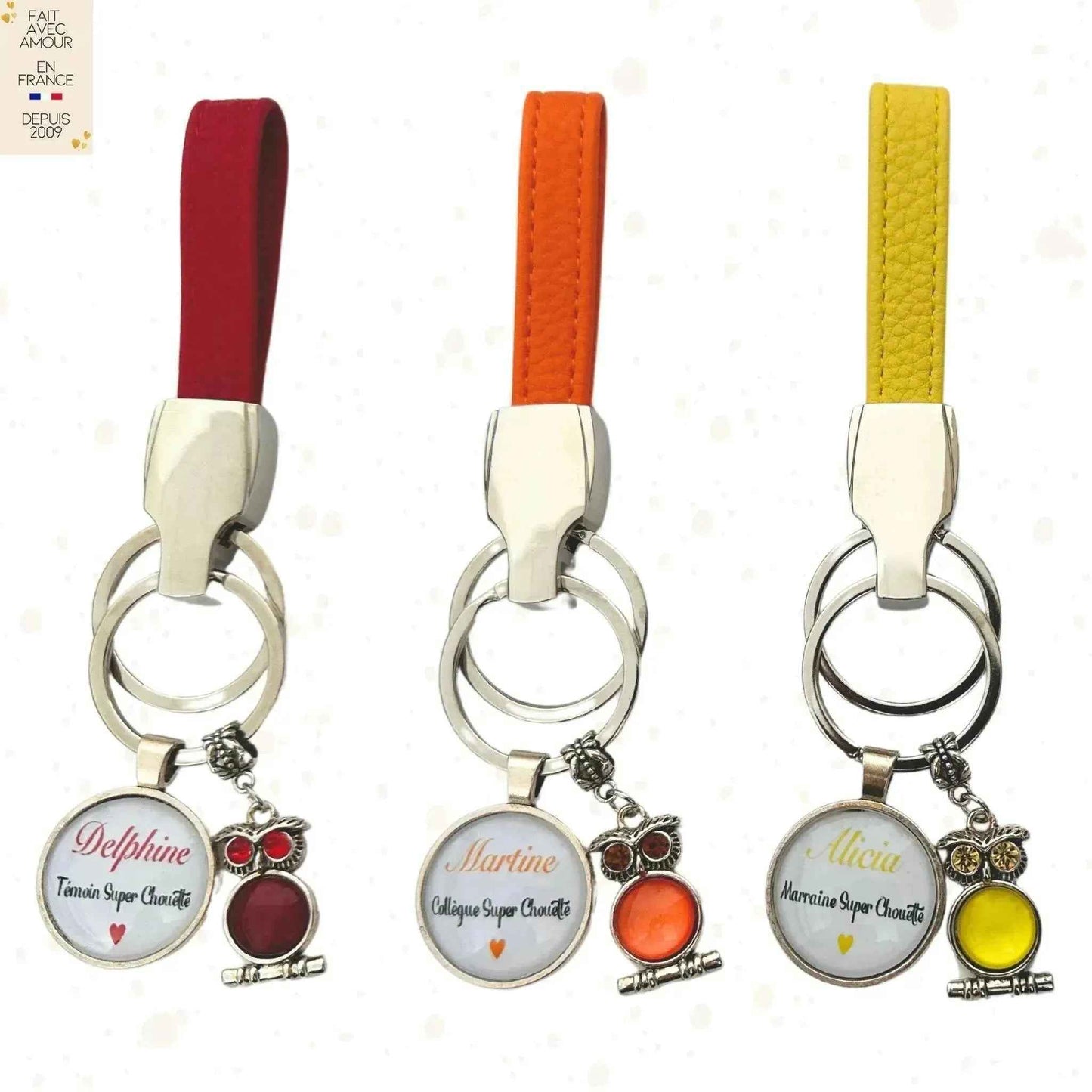 Porte-clés Personnalisable Simili Cuir - Cadeau pour femme ou homme - Fabrication Française