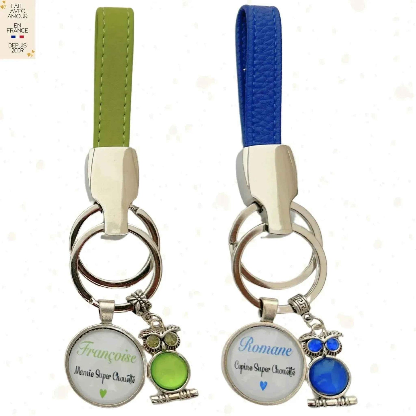 Porte-clés Personnalisable Simili Cuir - Cadeau pour femme ou homme - Fabrication Française