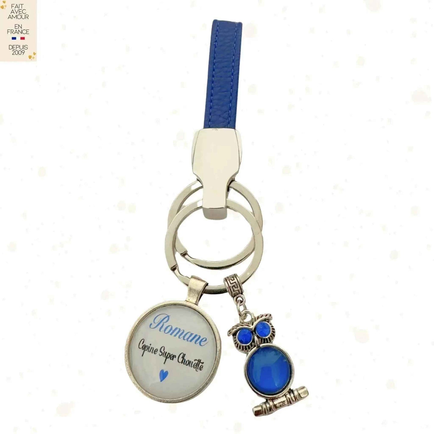 Porte-clés Personnalisable Simili Cuir - Cadeau pour femme ou homme - Fabrication Française