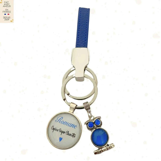 Porte-clés Personnalisé en Simili Cuir - Cadeau Unique pour Tout destinataire, Maman, Mamie, Collègue - Fait main en France