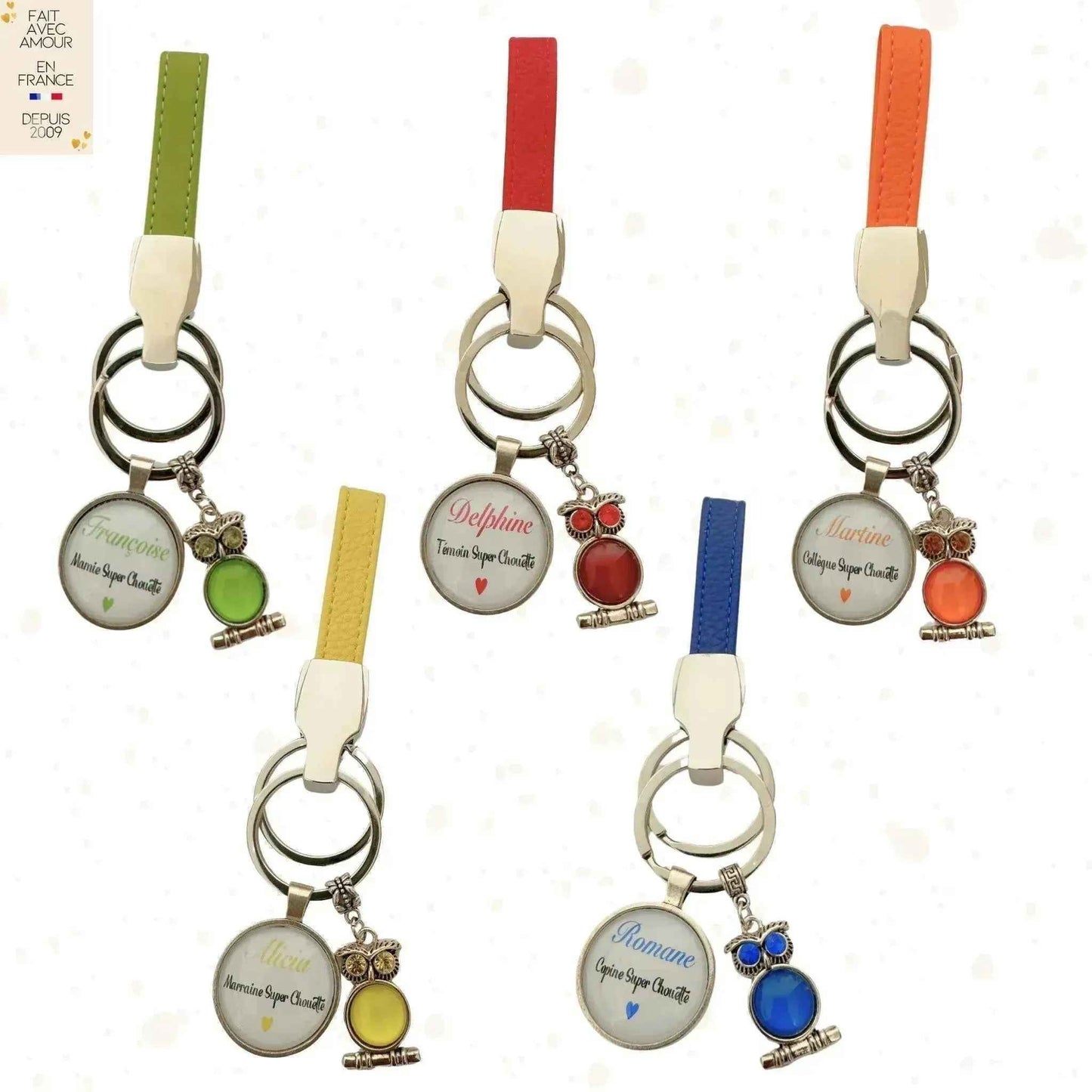 Porte-clés Personnalisable Simili Cuir - Cadeau pour femme ou homme - Fabrication Française