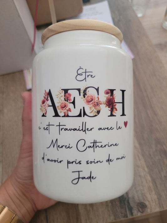 Pot à biscuit personnalisé avec texte – Conservation cookies, biscuits, goûter maison – Cadeau français