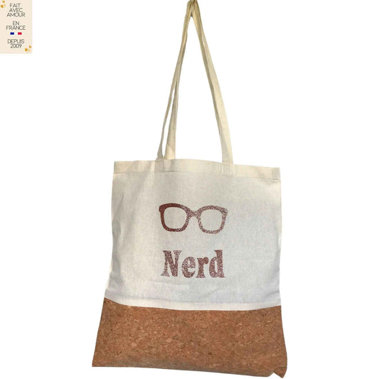 Tote bag personnalisé en coton et liège - Produit Français - Sac léger - Idée cadeau pour femme, enfant, bébé, livre