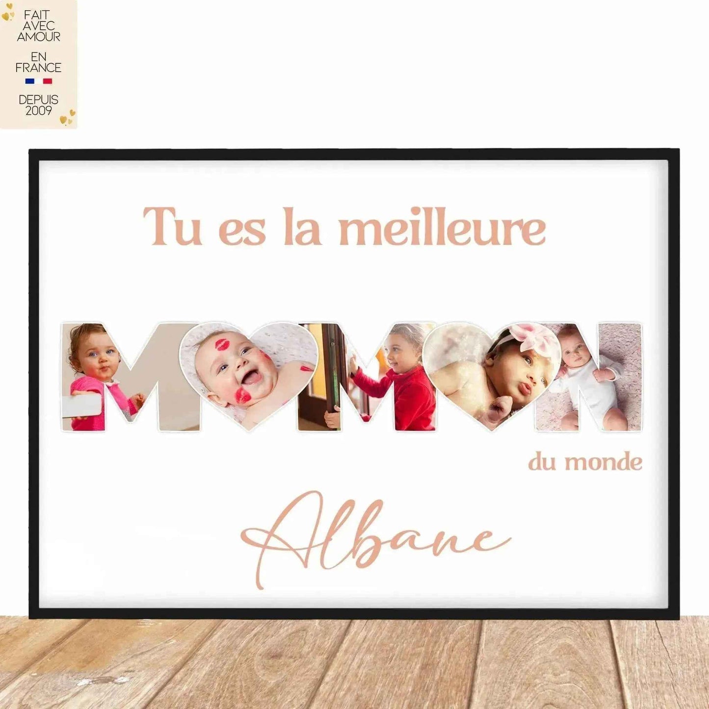 3 Personalized Posters - A4 Format - French Gift - Skin Color and Text - Personalized Gift Idea - Family hand in hand