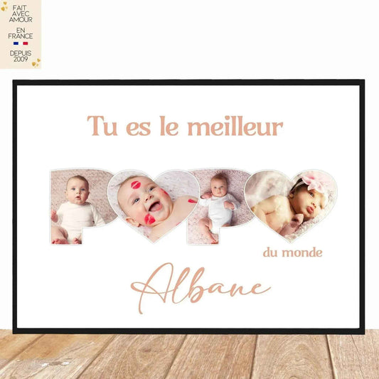 Affiche personnalisée photo pour Papa - Cadeau Made in France - Fête des Pères, Noël, Anniversaire