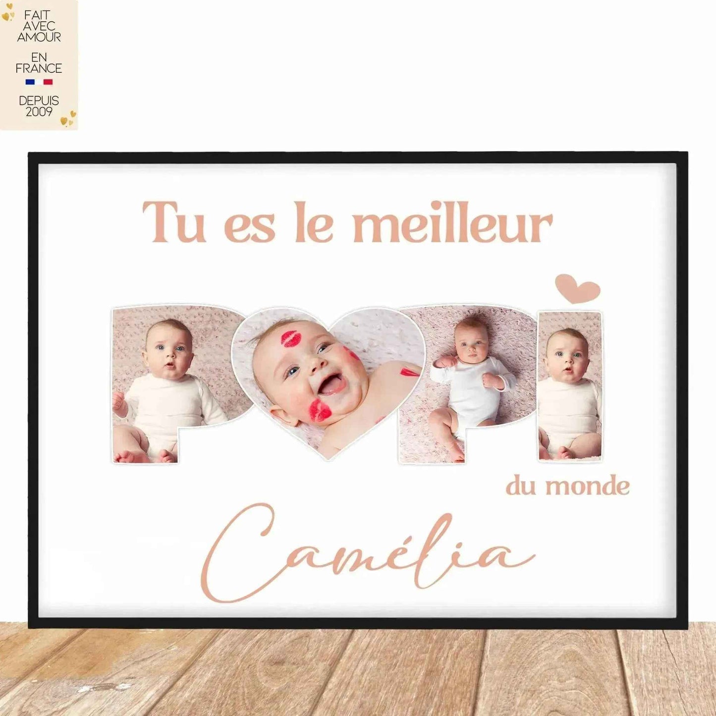 3 Personalized Posters - A4 Format - French Gift - Skin Color and Text - Personalized Gift Idea - Family hand in hand