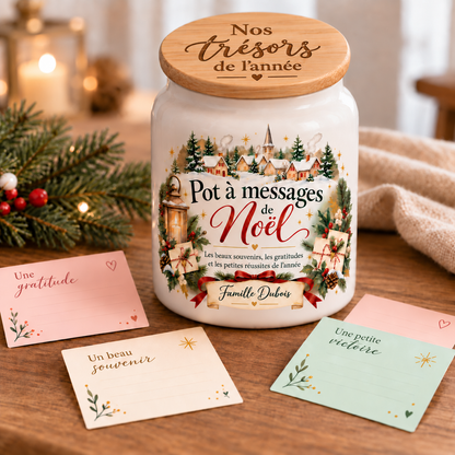 Pot à messages de Noël personnalisé Famille – photo principale