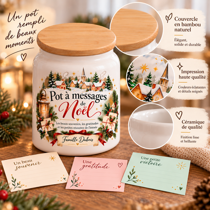 Pot à messages de Noël Famille – détails et finitions