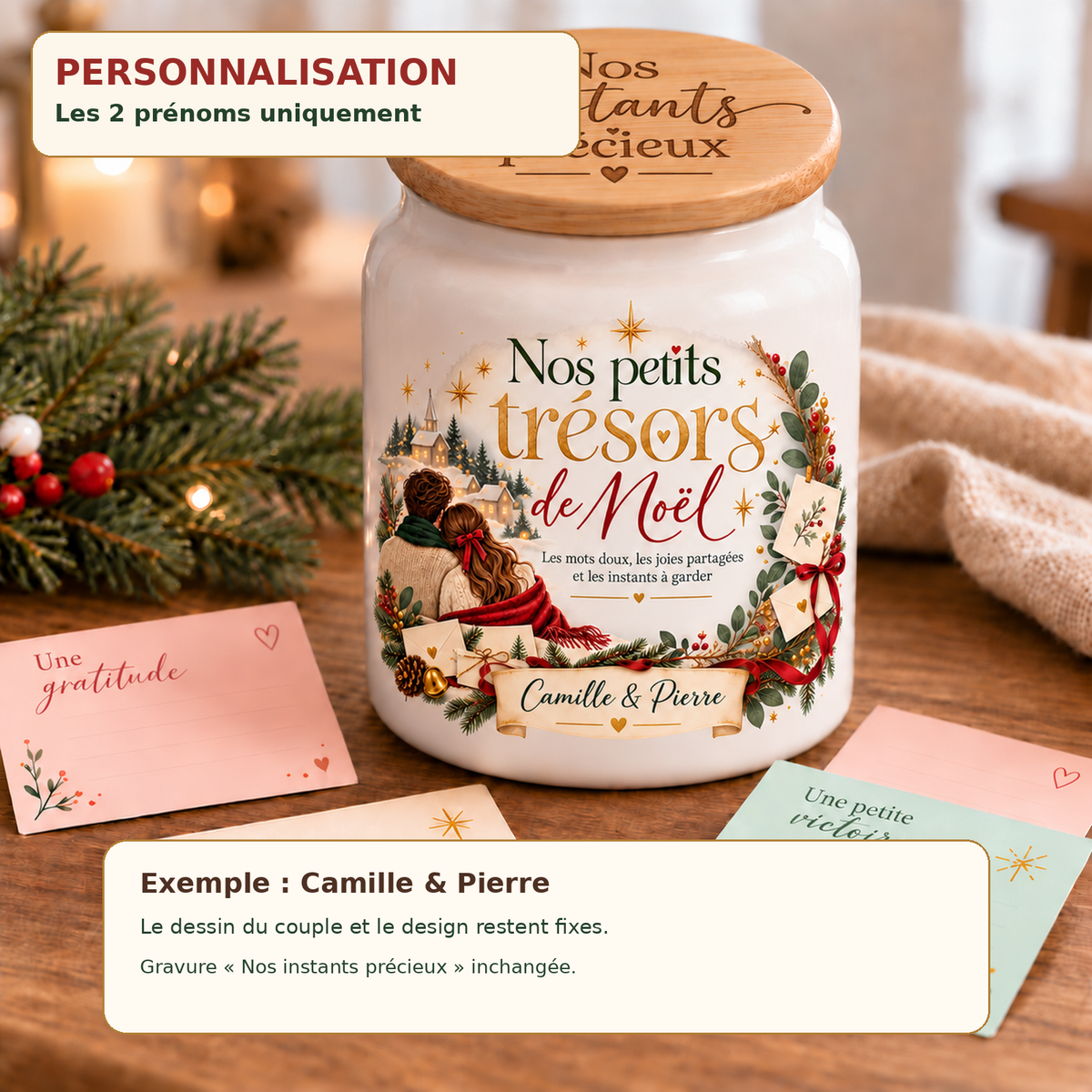 Pot à messages de Noël Couple – personnalisation
