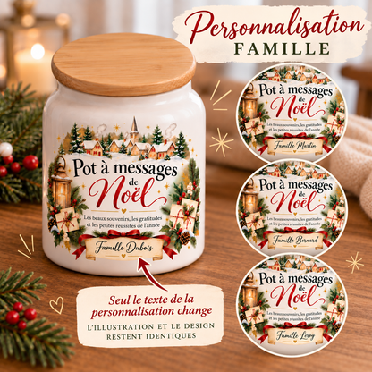 Pot à messages de Noël Famille – personnalisation