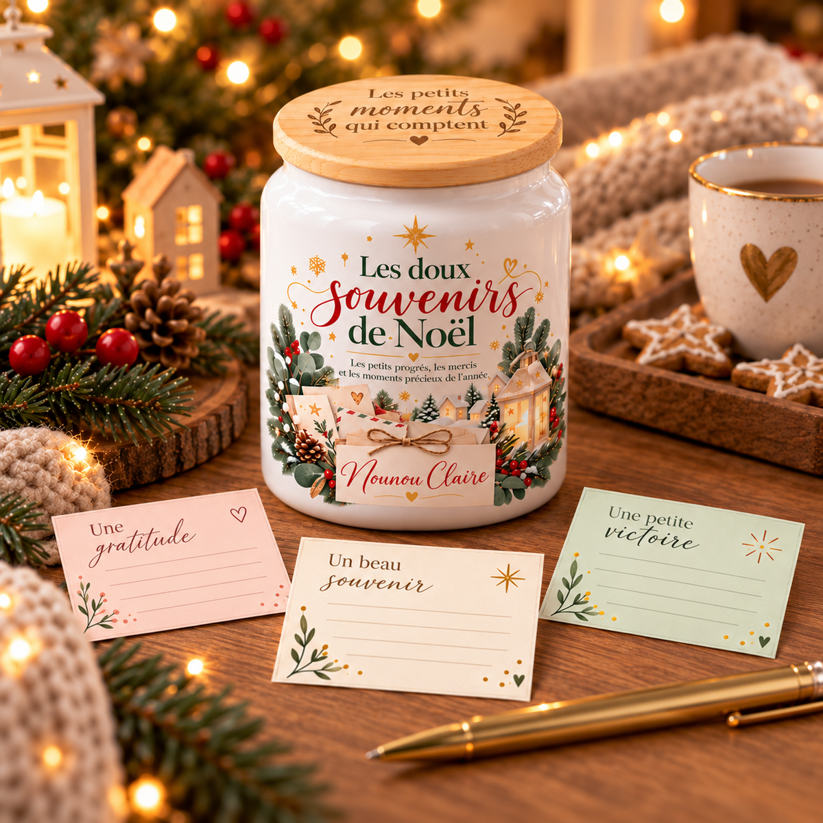 Pot à messages de Noël Nounou – ambiance émotionnelle