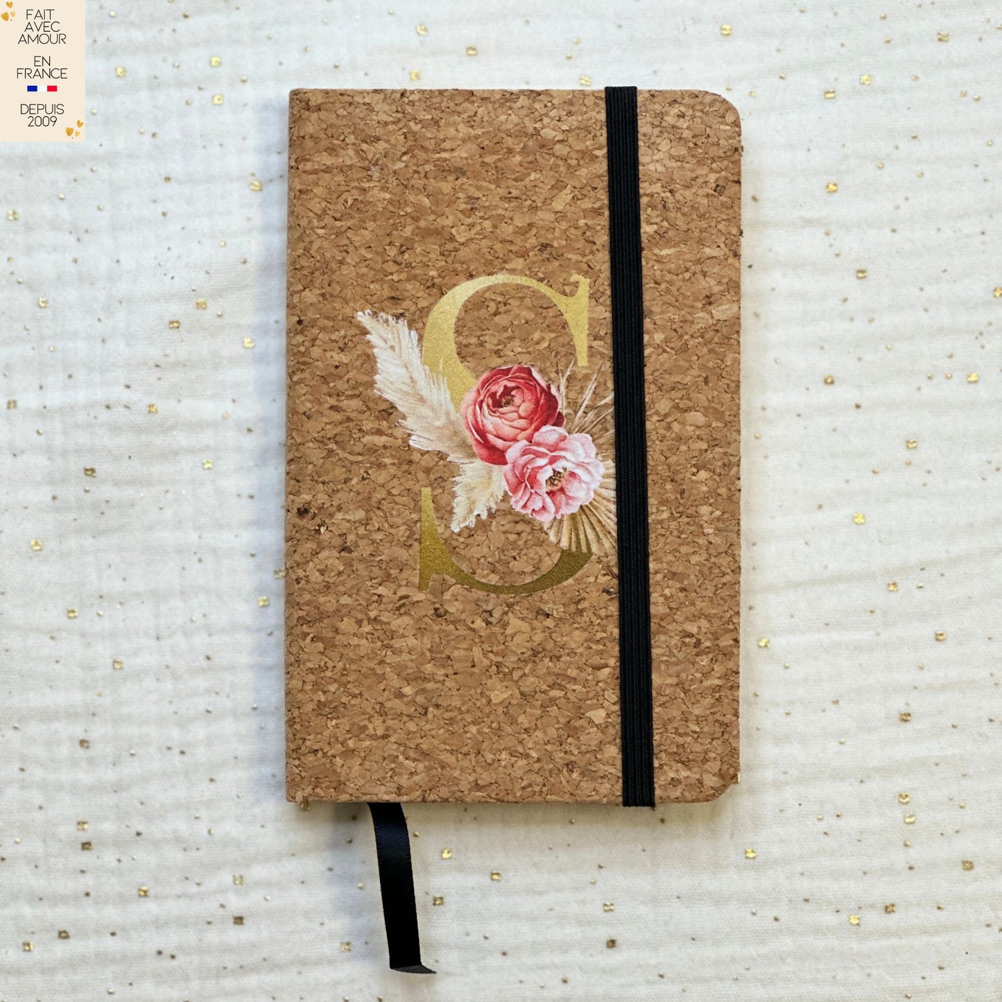 Gourde en verre - Carnet de note - Trousse de beaute - Personnalisation Fait main en France