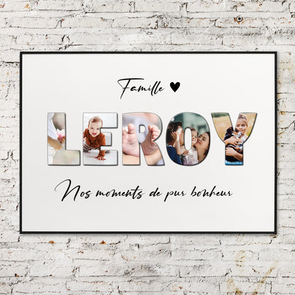 Gift idea for dad, Personalized happy dad's day photo poster, A4 and A3 format, sold with or without frame, happy father's day