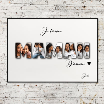 Gift idea for dad, Personalized happy dad's day photo poster, A4 and A3 format, sold with or without frame, happy father's day